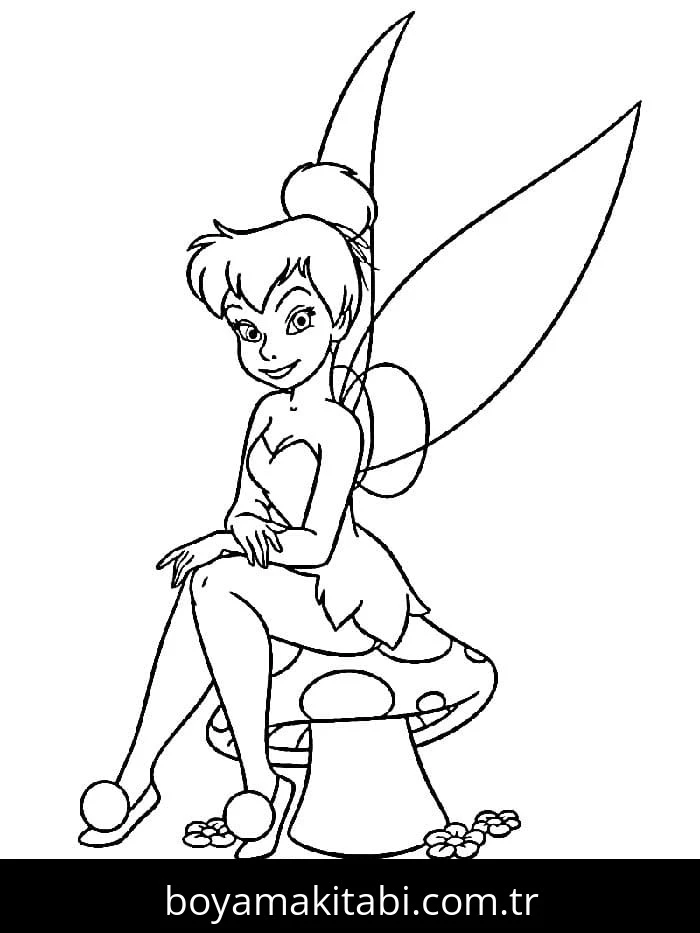 Tinkerbell boyama sayfası – çocuklar için, çizgi film temalı