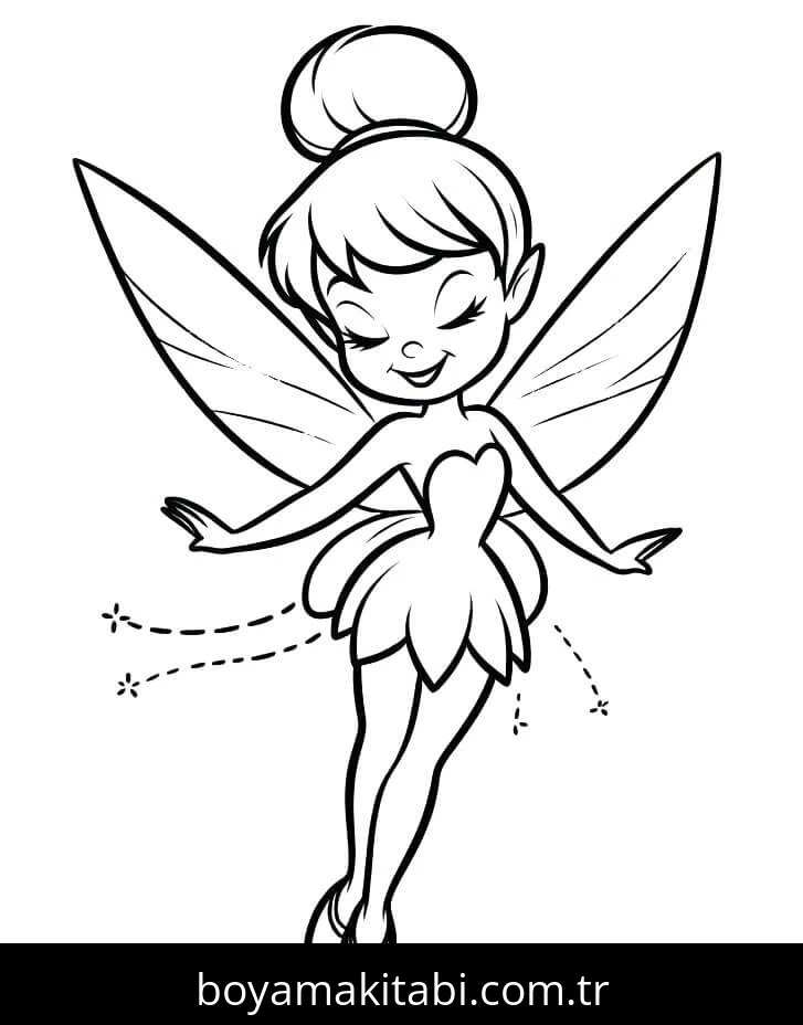 Tinkerbell boyama sayfası – okul öncesi, evde etkinlik