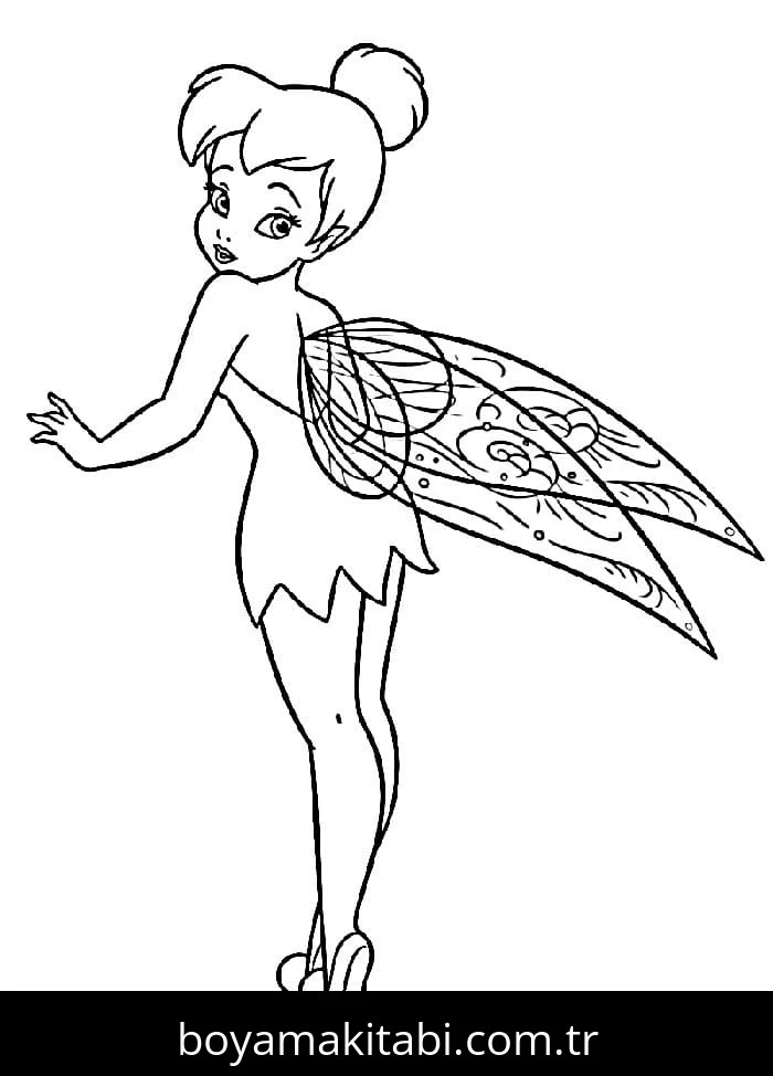Tinkerbell boyama sayfası – boyama etkinliği, çocuk aktivitesi