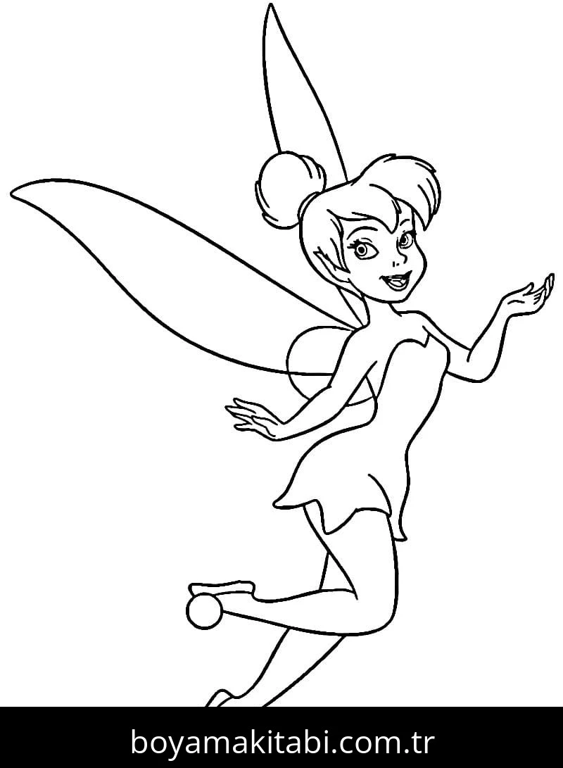 Tinkerbell boyama sayfası – el becerilerini geliştirir, boyama çalışması