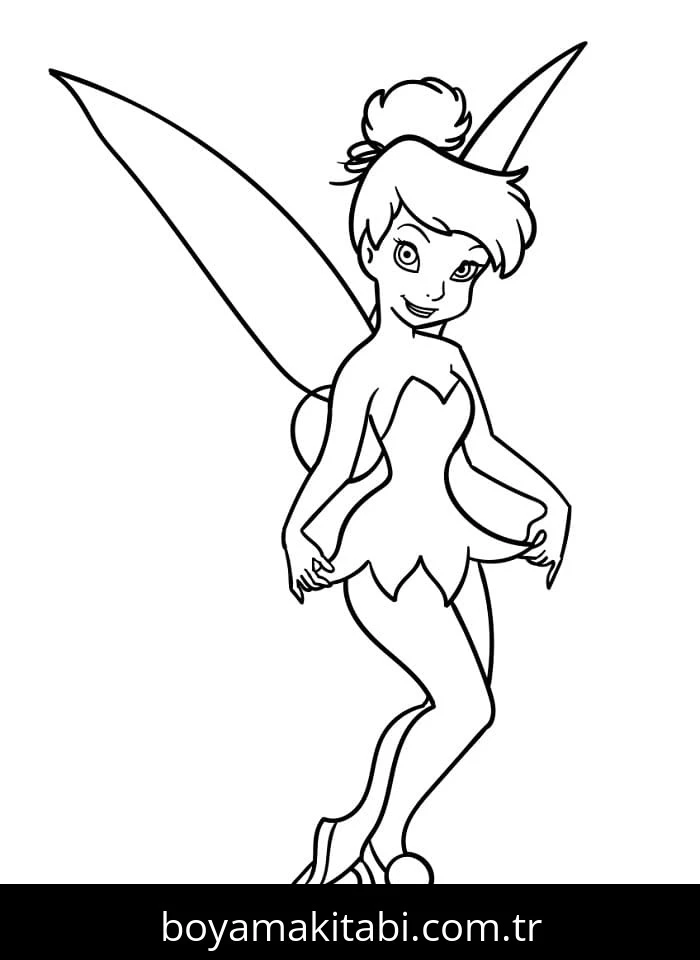 Tinkerbell boyama sayfası – sanatsal çalışma, çocuklar için