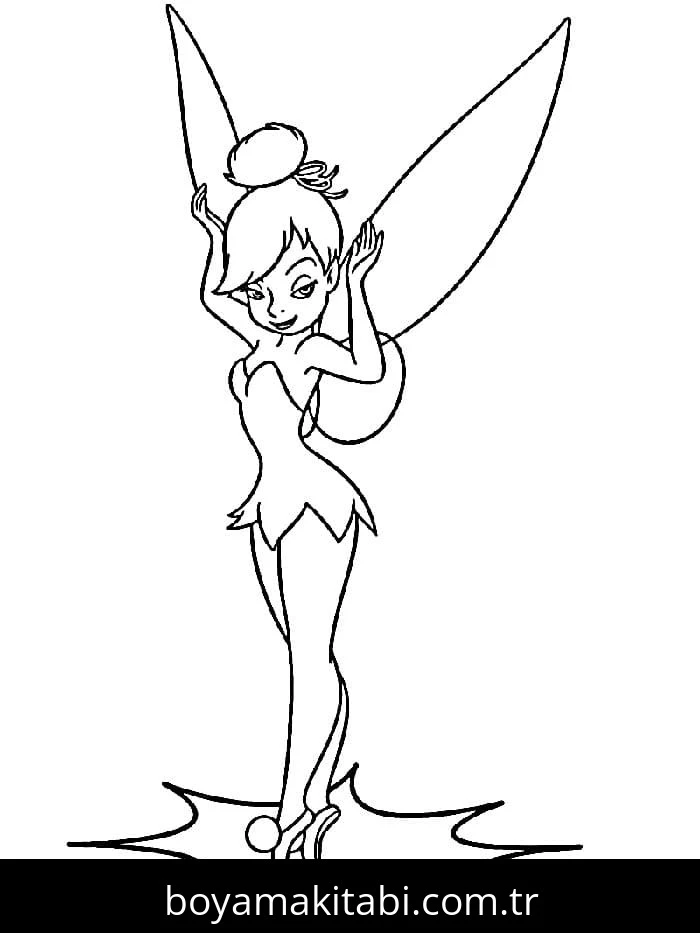 Tinkerbell boyama sayfası – renkli çizimler, okul öncesi