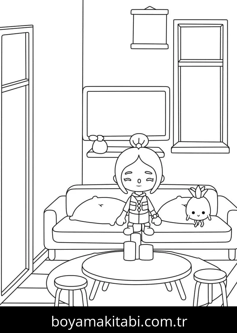 Toca Boca boyama sayfası – el becerilerini geliştirir, boyama çalışması