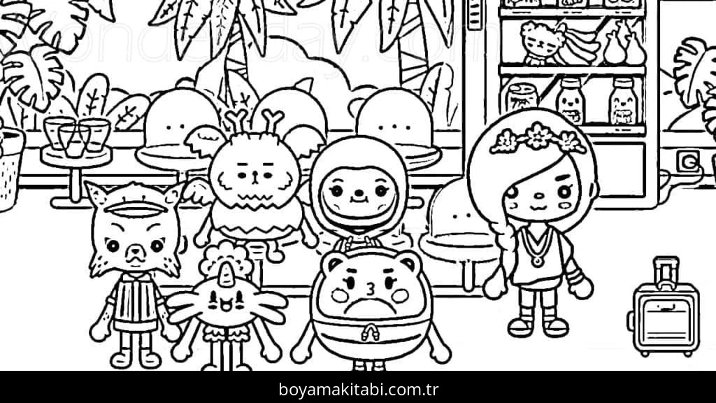 Toca Boca boyama sayfası – boyama etkinliği, çocuk aktivitesi
