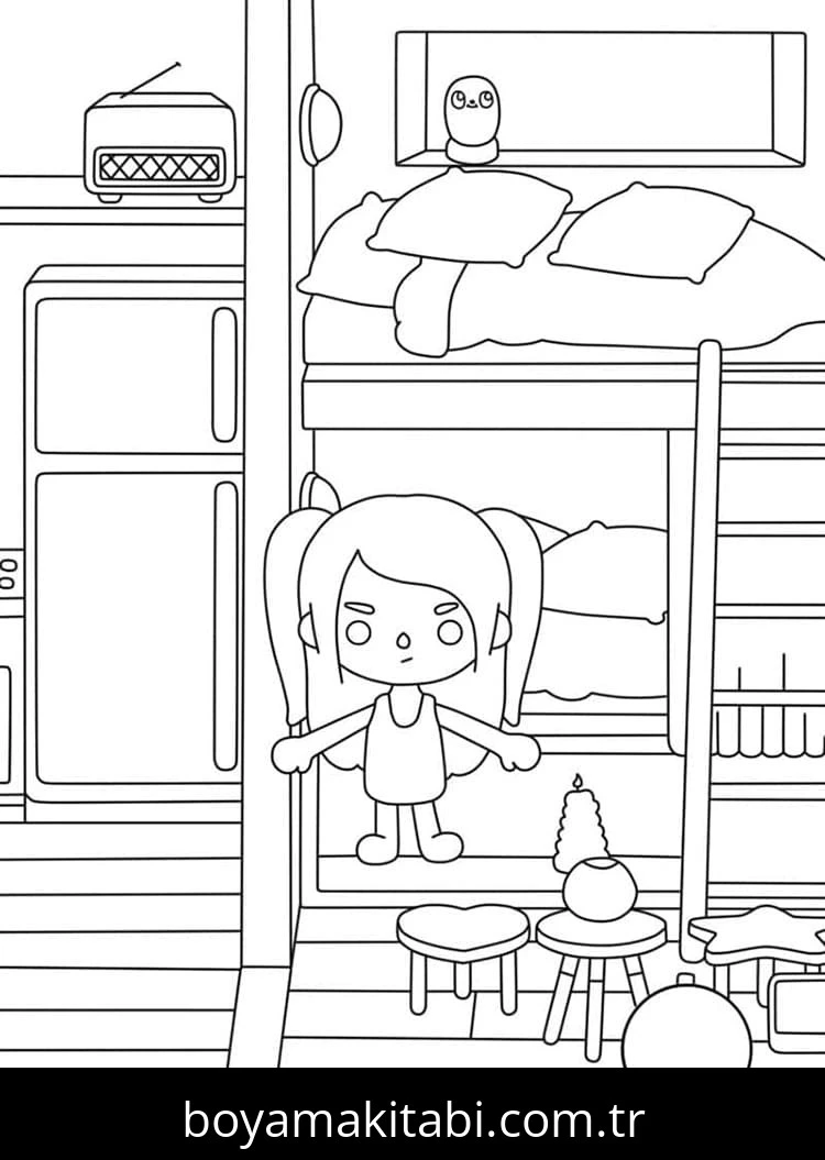 Toca Boca boyama sayfası – keyifli zaman, renkli çizimler