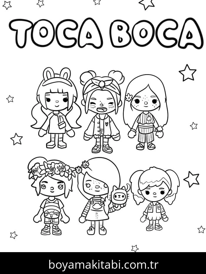 Toca Boca boyama sayfası – kolay boyama, eğitici aktivite