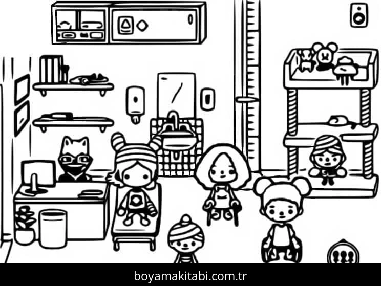 Toca Boca boyama sayfası – eğlenceli etkinlik, el becerilerini geliştirir