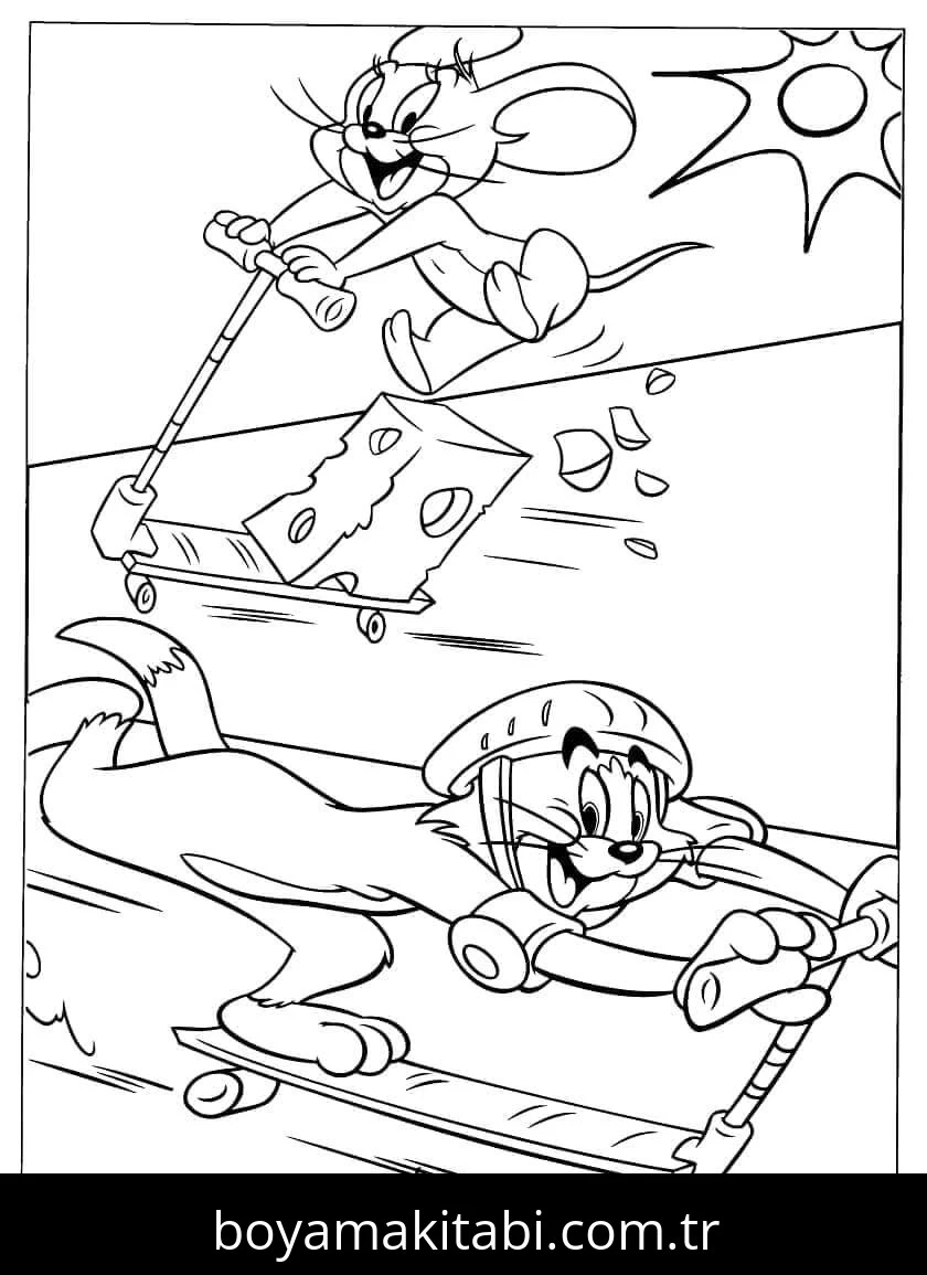 Tom Ve Jerry boyama sayfası #56 – doğum günü partisi aktivitesi, ekran süresine alternatif