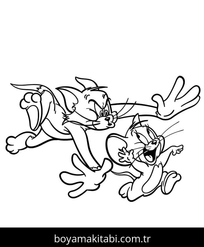 Tom Ve Jerry boyama sayfası #61 – renk bilgisini öğretir, günlük etkinlik önerisi