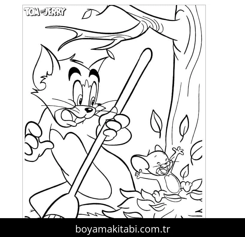 Tom Ve Jerry boyama sayfası #62 – sabır ve özgüven kazandırır, yaratıcı sanat çalışması