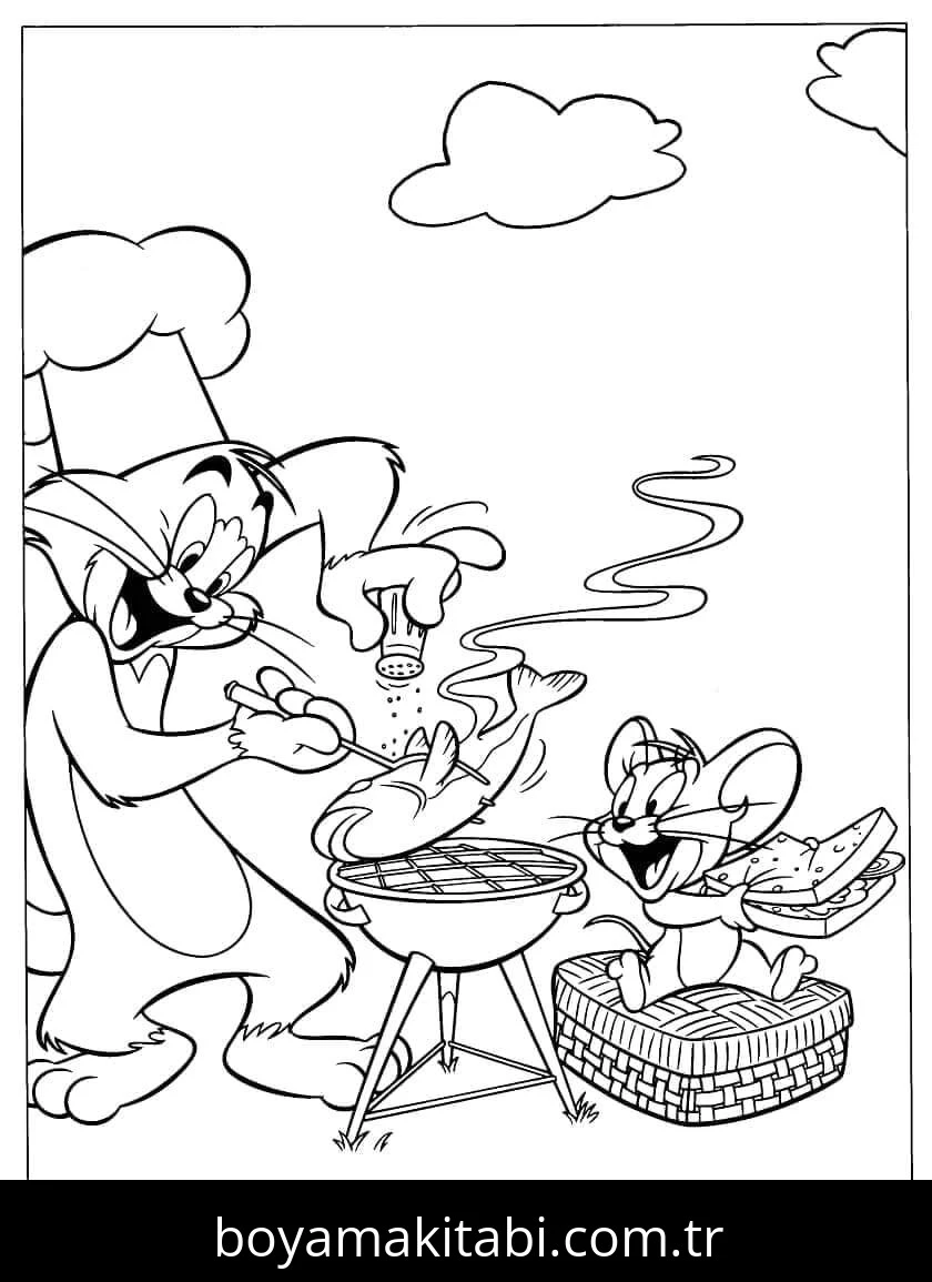 Tom Ve Jerry boyama sayfası #68 – günlük etkinlik önerisi, kolay boyama
