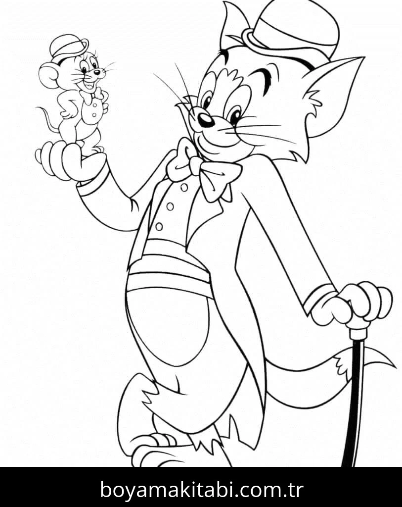 Tom Ve Jerry boyama sayfası #74 – çocuklar için, çizgi film temalı