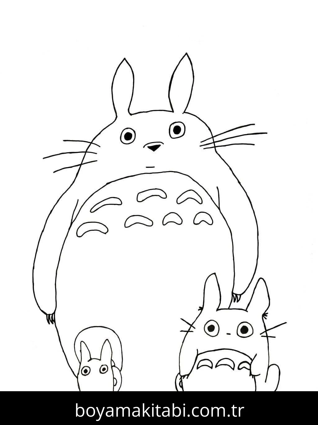 Totoro boyama sayfası – el becerilerini geliştirir, boyama çalışması