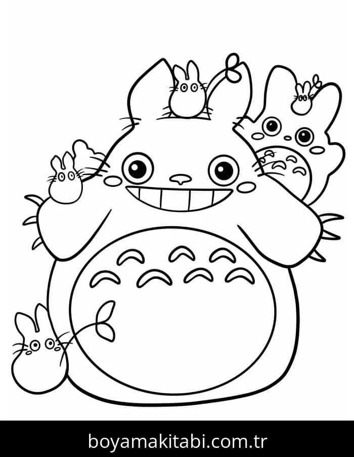 Totoro boyama sayfası – boyama çalışması, yaratıcılığı geliştirir