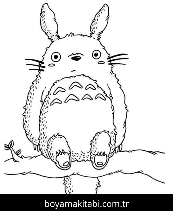 Totoro boyama sayfası – çocuklar için, çizgi film temalı