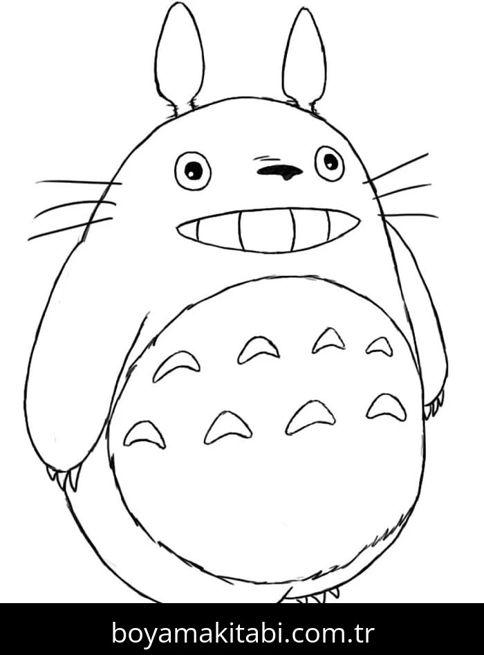 Totoro boyama sayfası – eğlenceli etkinlik, el becerilerini geliştirir