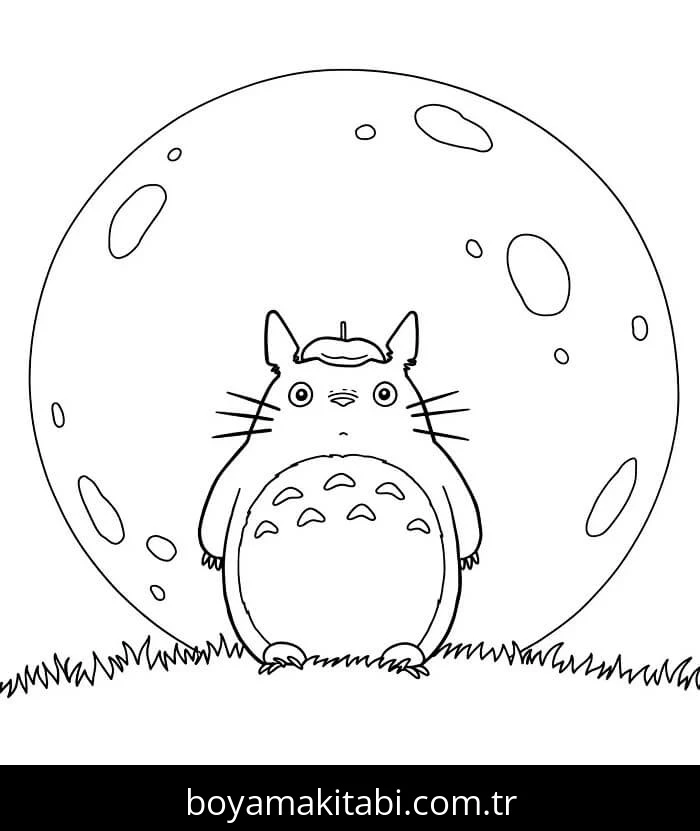 Totoro boyama sayfası – eğitici aktivite, yaratıcılık