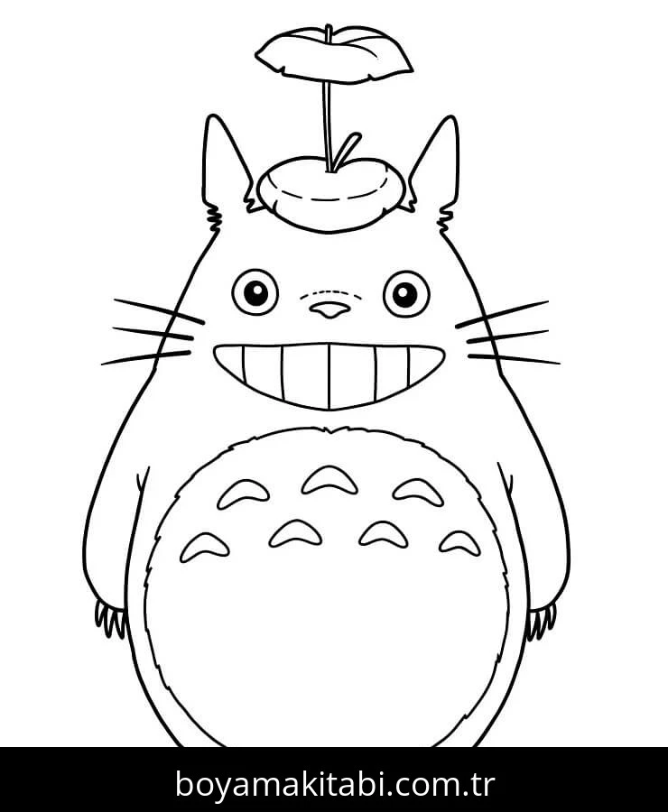Totoro boyama sayfası – çocuk aktivitesi, PDF indir