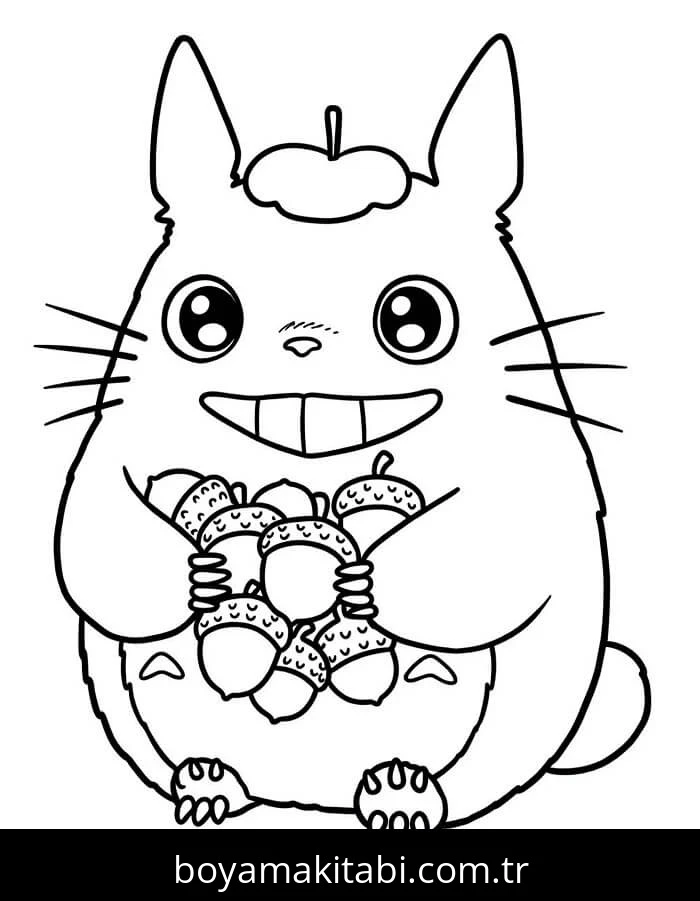 Totoro boyama sayfası – kolay boyama, eğitici aktivite