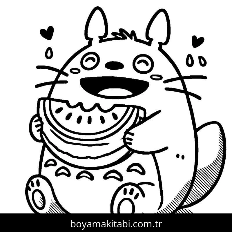 Totoro boyama sayfası – boyama etkinliği, çocuk aktivitesi
