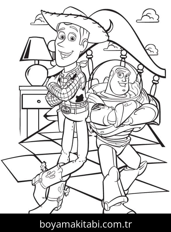 Toy Story boyama sayfası – renkli çizimler, okul öncesi