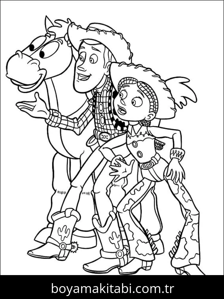 Toy Story boyama sayfası – çizgi film temalı, basit çizim