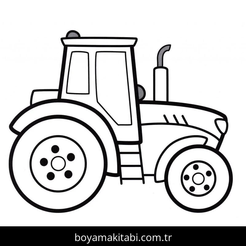 Traktör boyama sayfası – renkli çizimler, okul öncesi