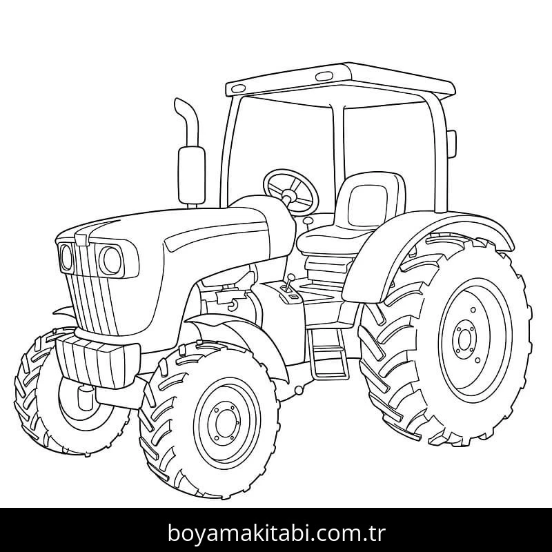 Traktör boyama sayfası – sanatsal çalışma, çocuklar için