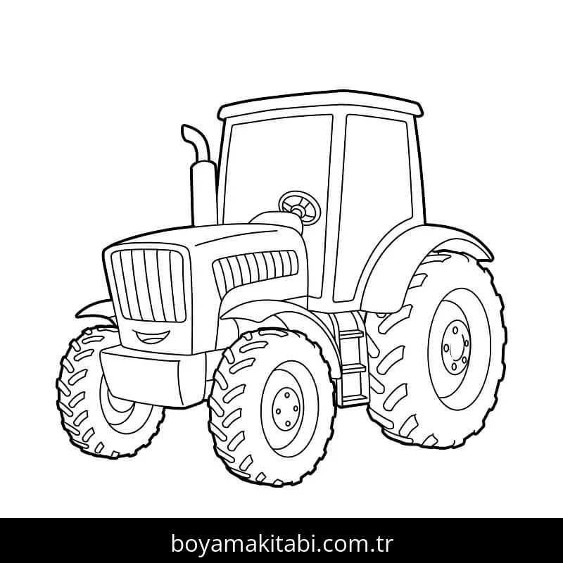 Traktör boyama sayfası – boyama çalışması, yaratıcılığı geliştirir