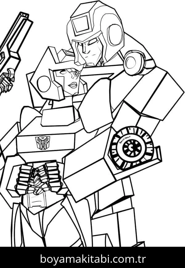 Transformers boyama sayfası #76 – çizgi film temalı, basit çizim