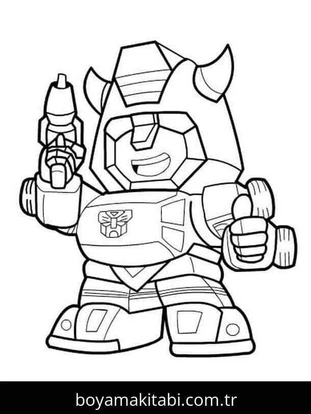 Transformers boyama sayfası #78 – el becerilerini geliştirir, boyama çalışması
