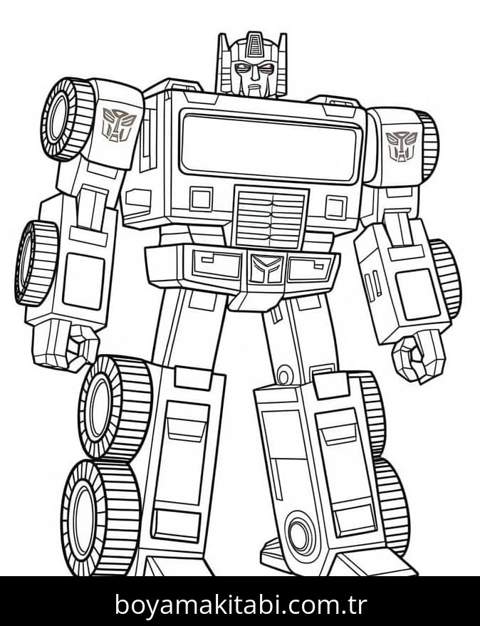 Transformers boyama sayfası #86 – renkli çizimler, dikkat ve odaklanma geliştirir