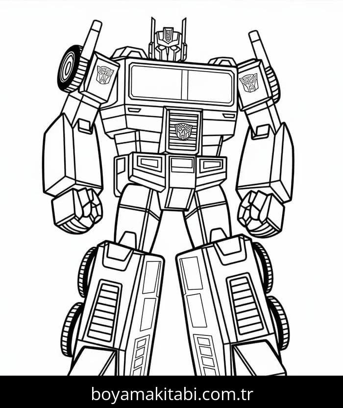 Transformers boyama sayfası #101 – mürekkep tasarrufu sağlar, PDF indir