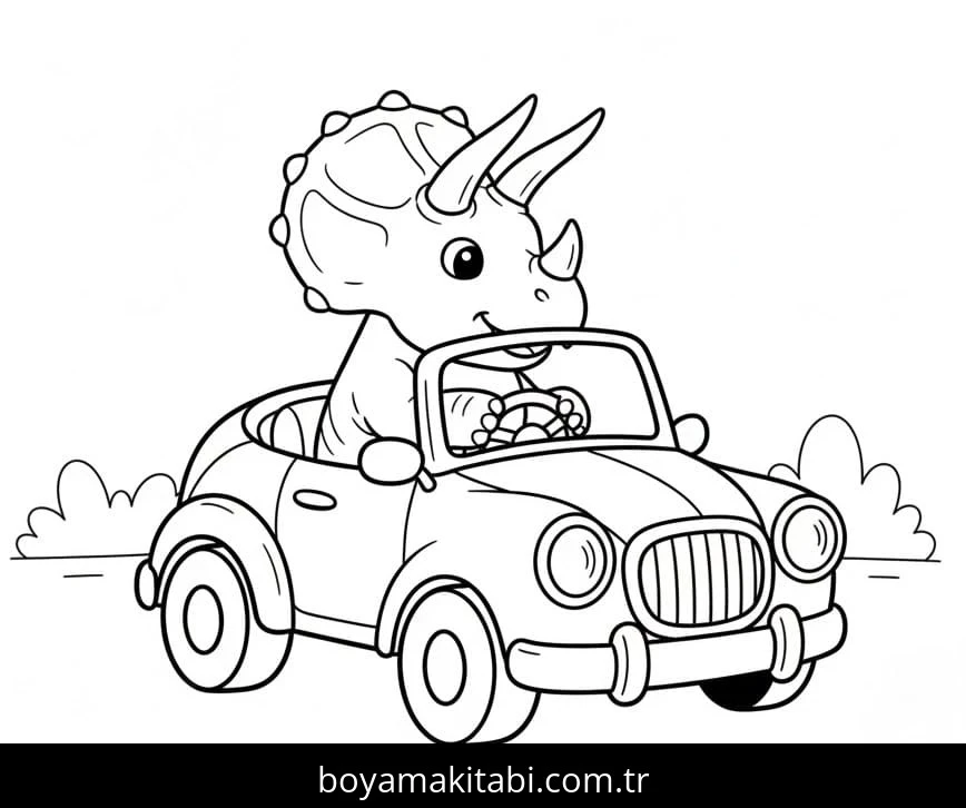 Triceratops boyama sayfası – yaratıcılık, eğlenceli etkinlik