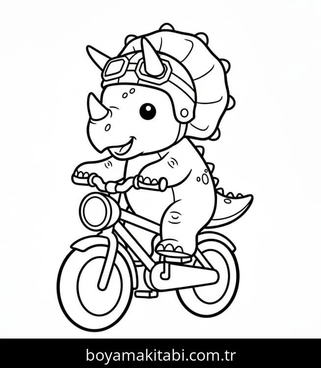Triceratops boyama sayfası – boyama çalışması, yaratıcılığı geliştirir