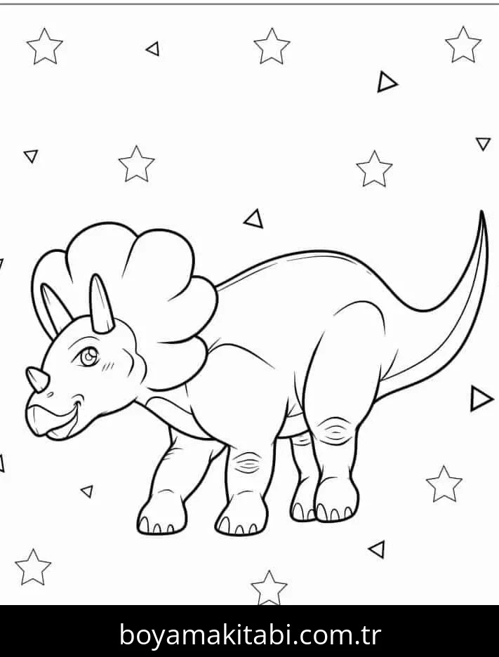 Triceratops boyama sayfası – ücretsiz yazdır, boyama etkinliği