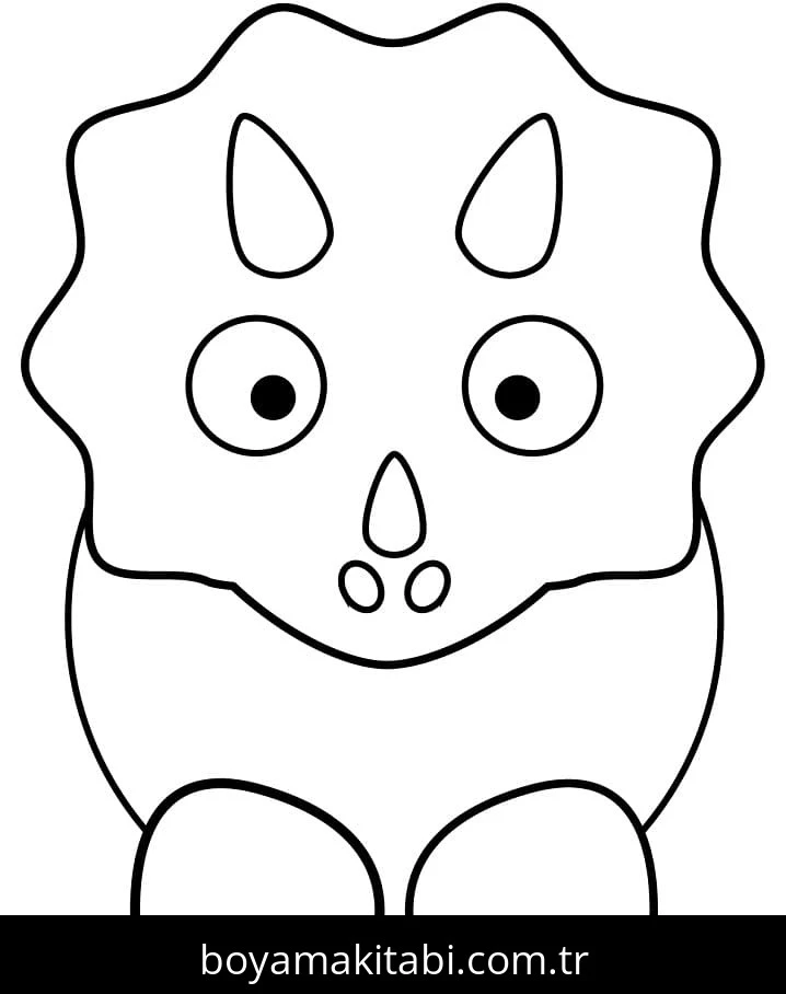 Triceratops boyama sayfası – sanatsal çalışma, çocuklar için