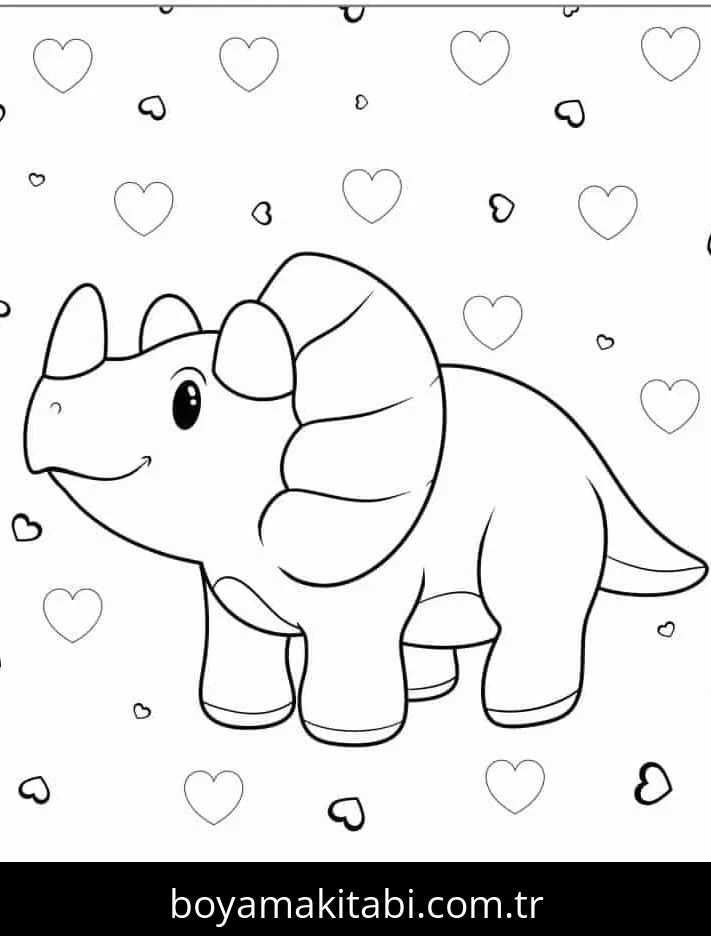 Triceratops boyama sayfası – el becerilerini geliştirir, boyama çalışması