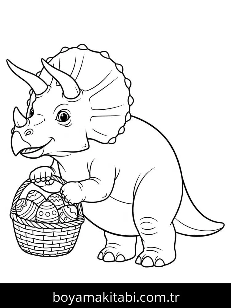 Triceratops boyama sayfası – keyifli zaman, renkli çizimler