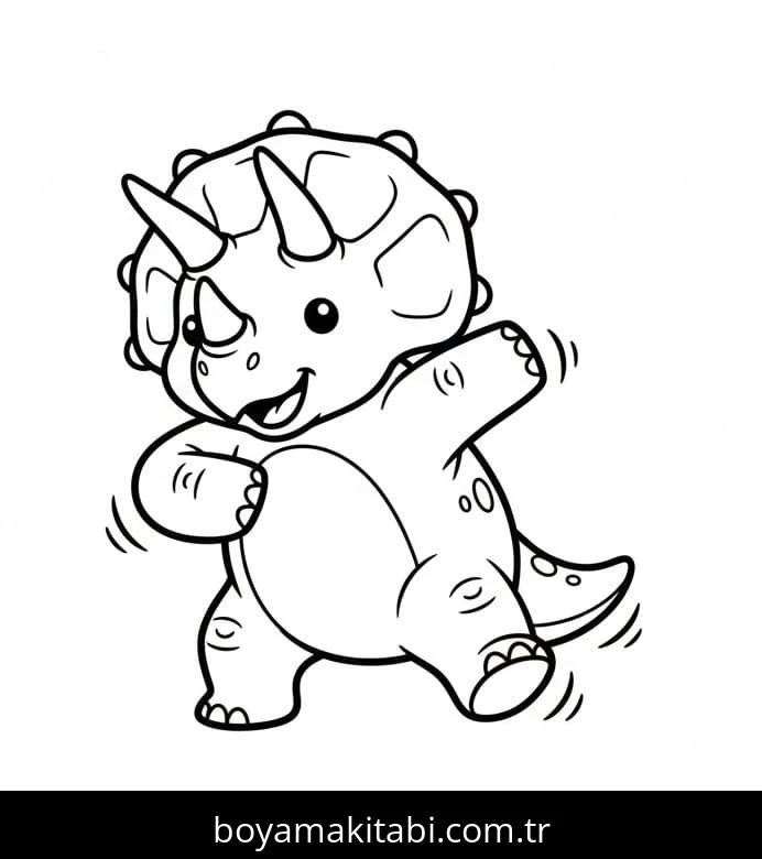Triceratops boyama sayfası – evde etkinlik, ücretsiz yazdır