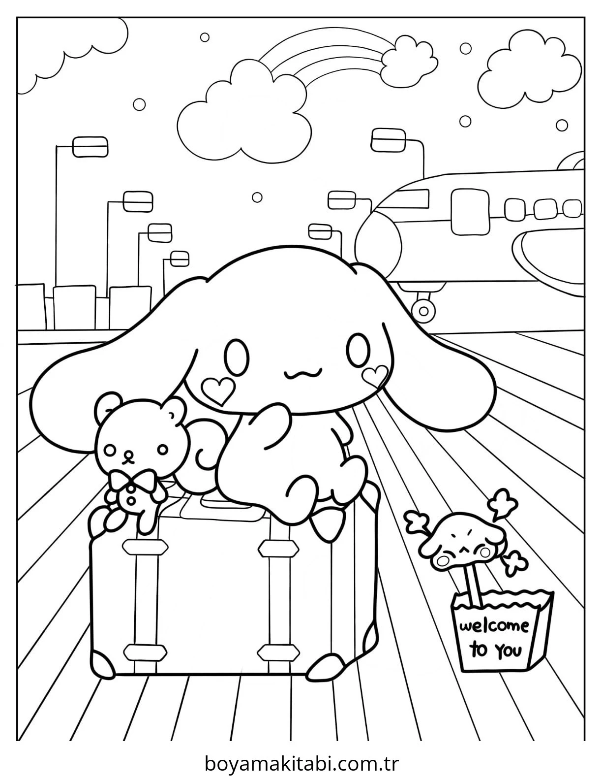 Hello Kitty boyama sayfası – renkli çizimler, okul öncesi