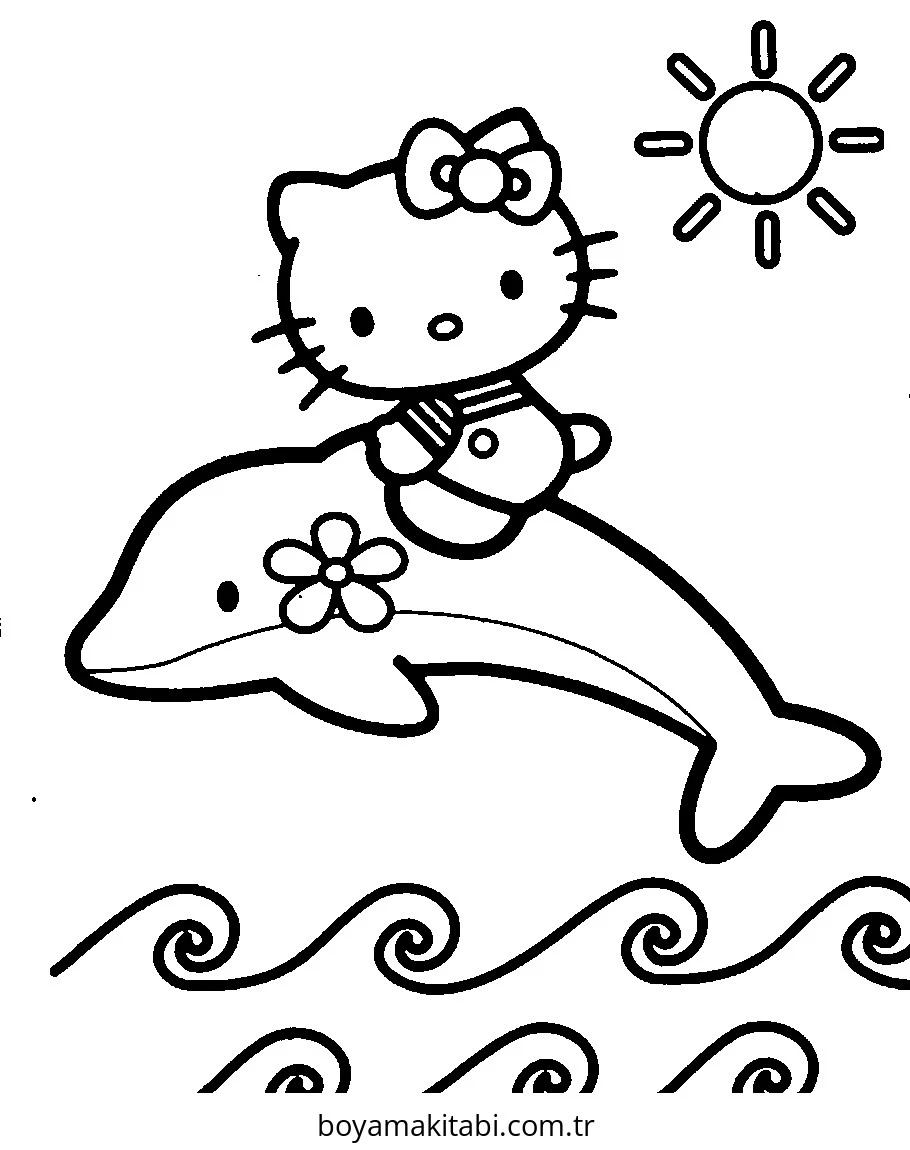 Hello Kitty boyama sayfası – PDF indir, sevimli karakter