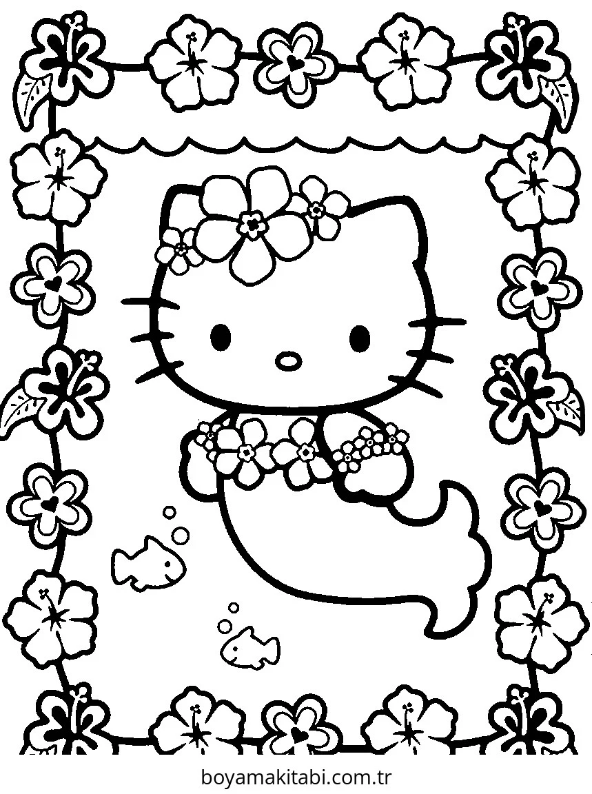 Hello Kitty boyama sayfası – yaratıcılığı geliştirir, keyifli zaman