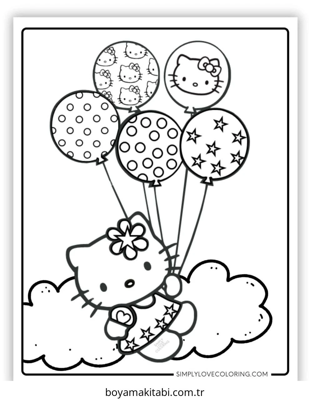Hello Kitty boyama sayfası – el becerilerini geliştirir, boyama çalışması