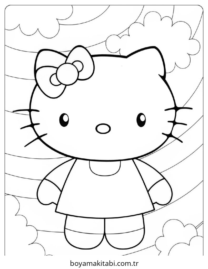 Hello Kitty boyama sayfası – keyifli zaman, renkli çizimler