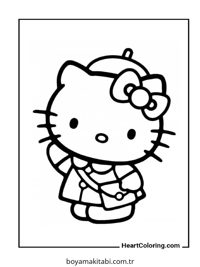 Hello Kitty boyama sayfası – yaratıcılık, eğlenceli etkinlik