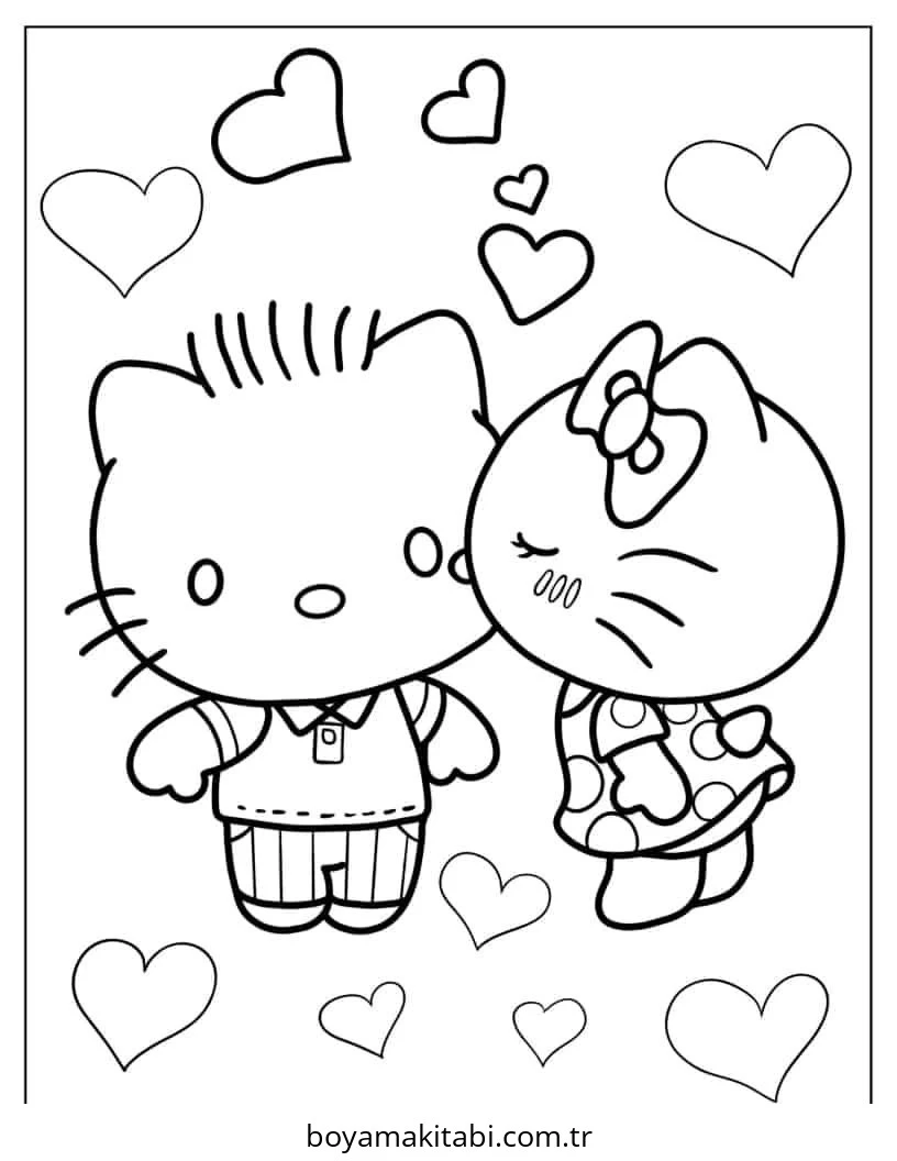 Hello Kitty boyama sayfası – ücretsiz yazdır, boyama etkinliği
