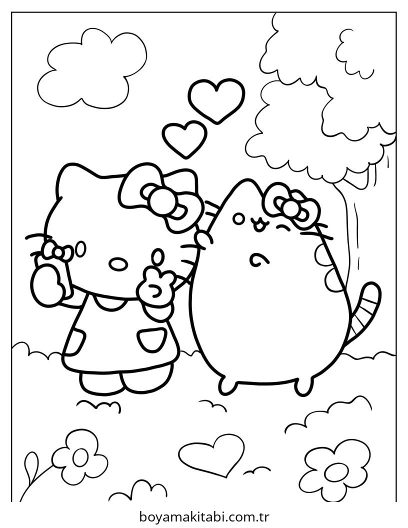Hello Kitty boyama sayfası – PDF indir, sevimli karakter