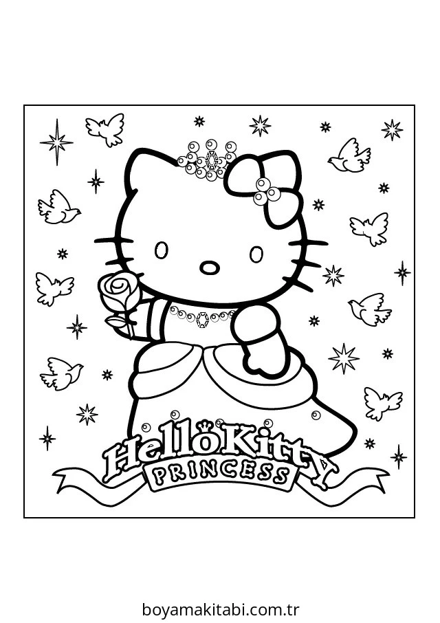 Hello Kitty boyama sayfası – boyama etkinliği, çocuk aktivitesi