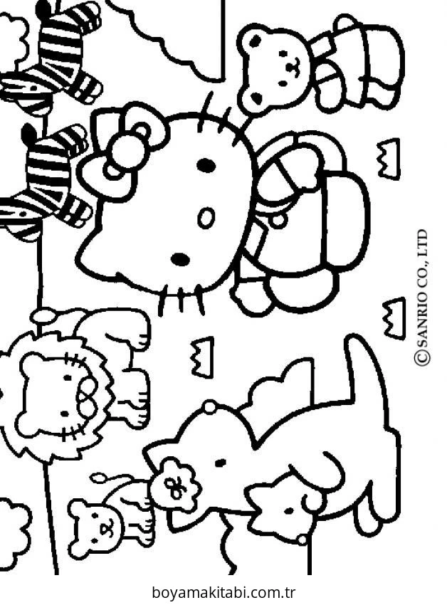 Hello Kitty boyama sayfası – el becerilerini geliştirir, boyama çalışması